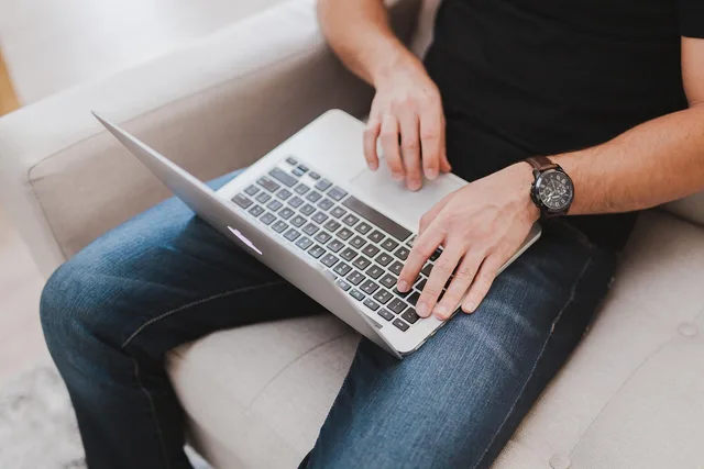 macbook, laptop, computer, technology, typing, work, business, hands, watch, guy, man, people, couch, typing, typing, typing, typing, typing. Five legal SEO examples: the problem each page or profile can address